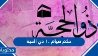 حكم صيام ١٠ عشرة من شهر ذي الحجة