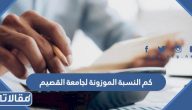 كم النسبة الموزونة لجامعة القصيم 1447