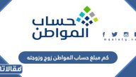 كم مبلغ حساب المواطن زوج وزوجته 2026
